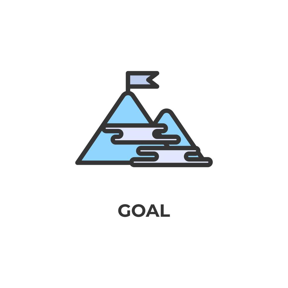 Vector sign of goal symbol is isolated on a white background. icon color editable.