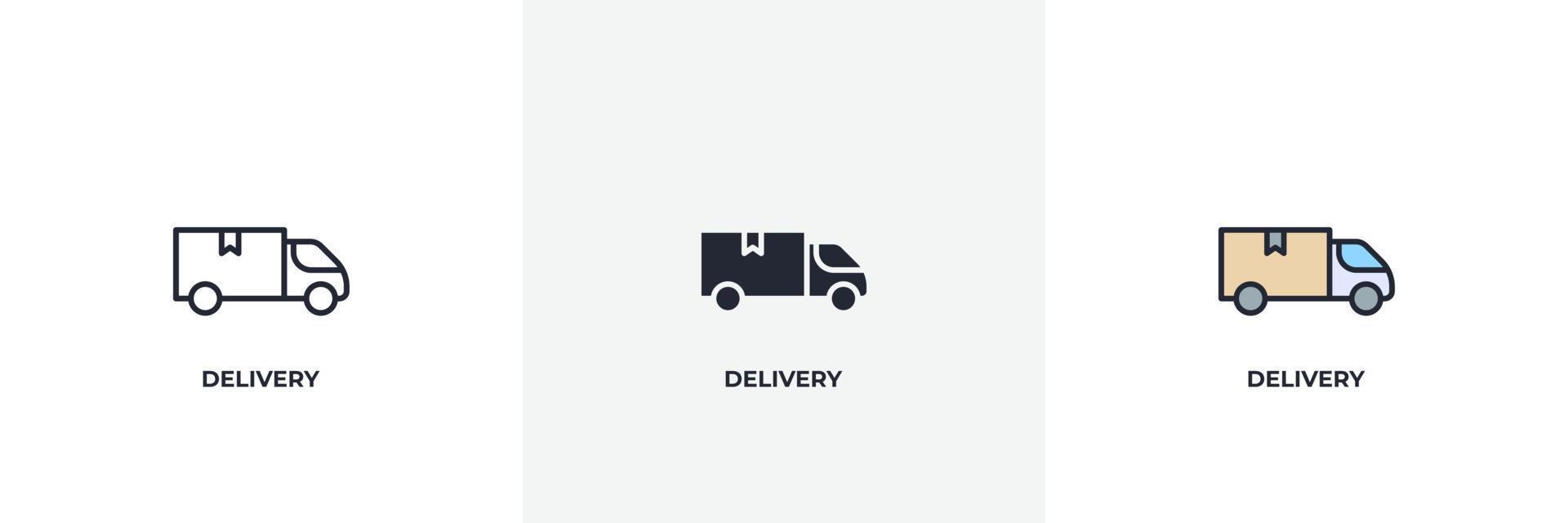 delivery icon. Line, solid and filled outline colorful version, outline and filled vector sign. Idea Symbol, logo illustration. Vector graphics
