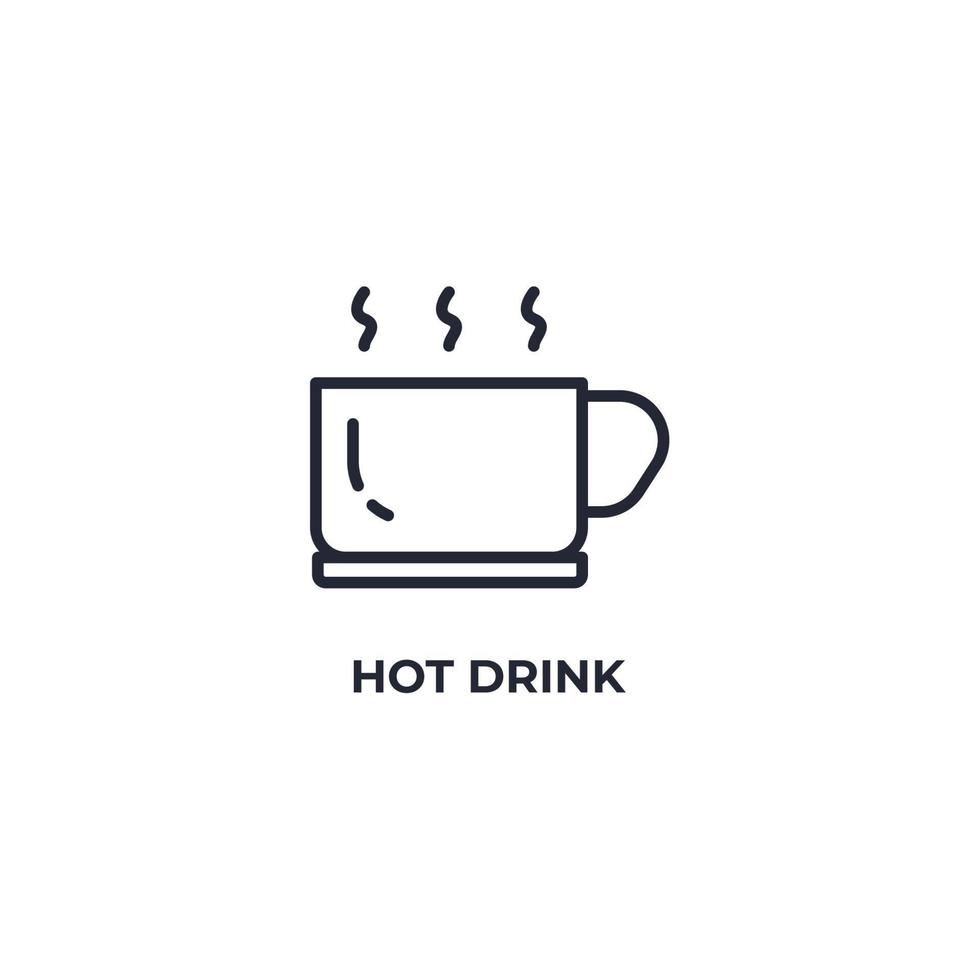 Vector sign of hot drink symbol is isolated on a white background. icon color editable.