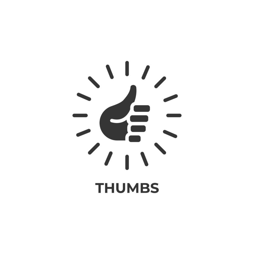 Vector sign of thumbs symbol is isolated on a white background. icon color editable.