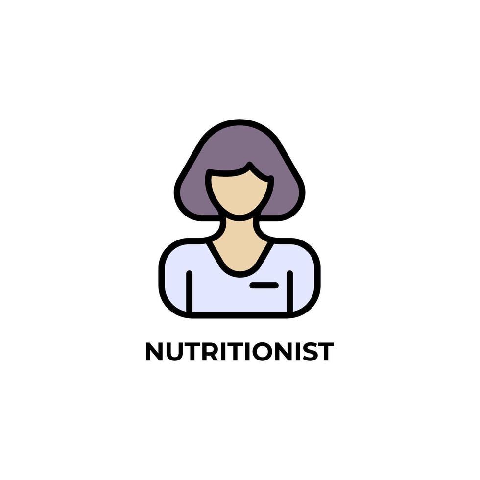 icono de vector nutricionista. Ilustración de vector de diseño plano colorido. gráficos vectoriales