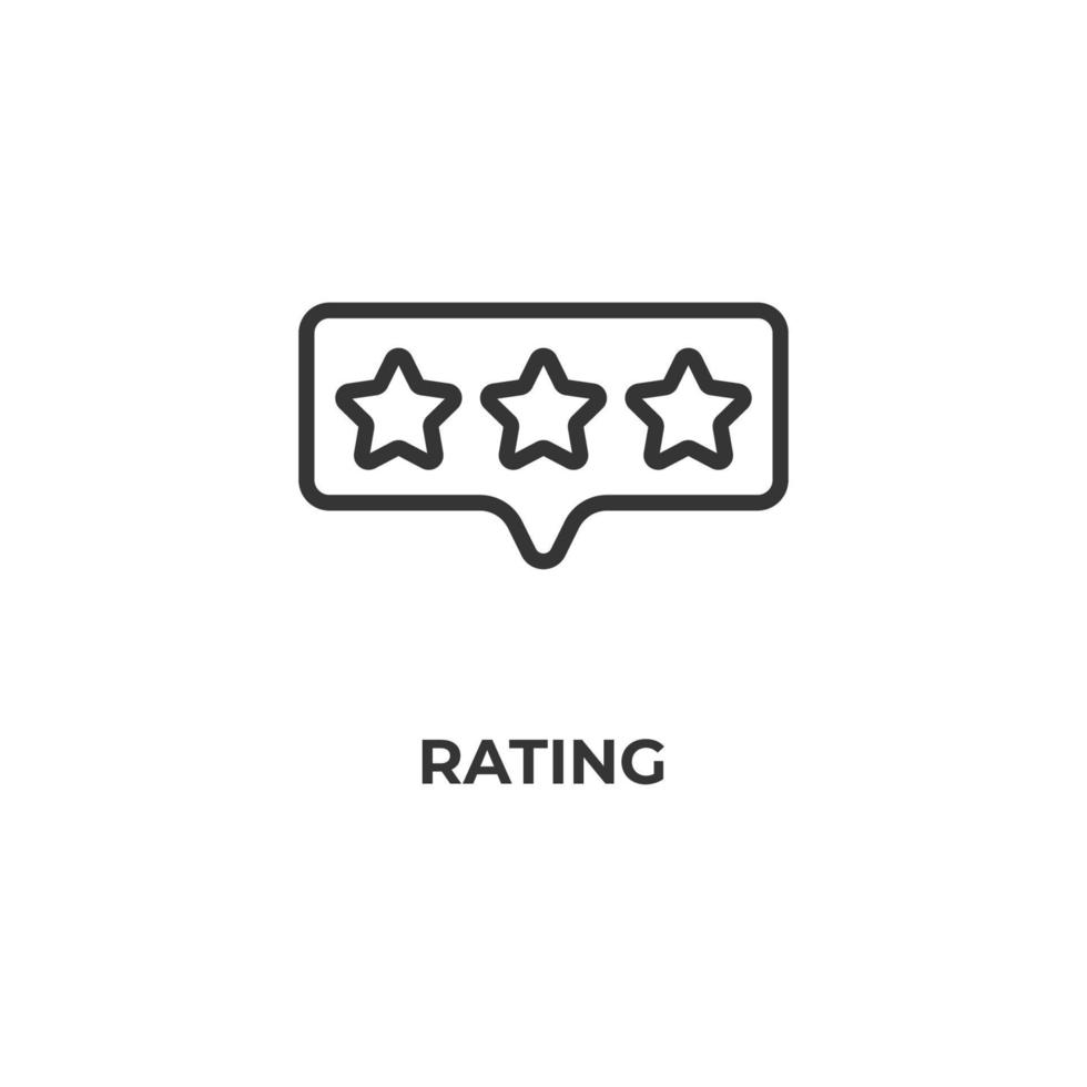 Vector sign of rating symbol is isolated on a white background. icon color editable.