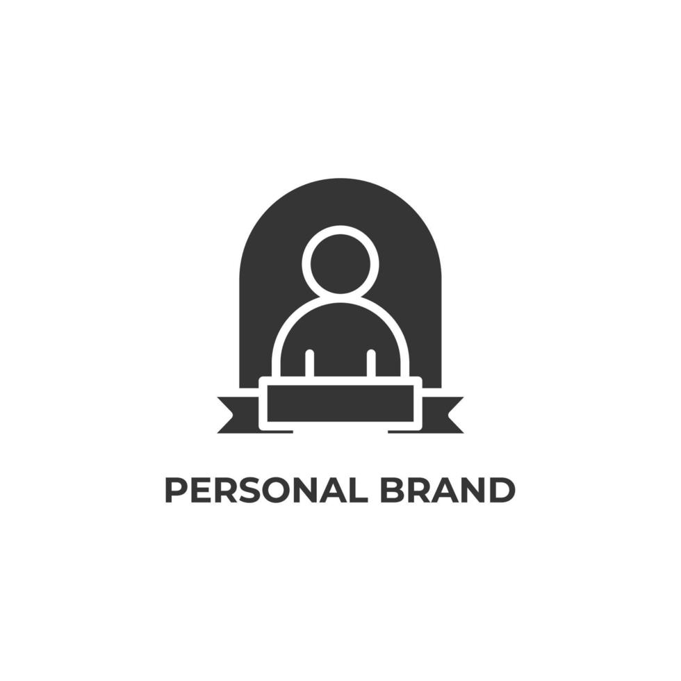 Vector sign of personal brand symbol is isolated on a white background. icon color editable.
