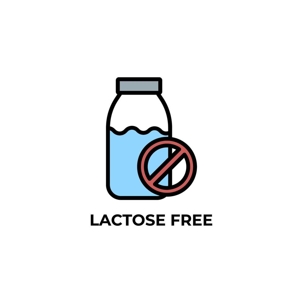 lactose free vector icon. Colorful flat design vector illustration. Vector graphics