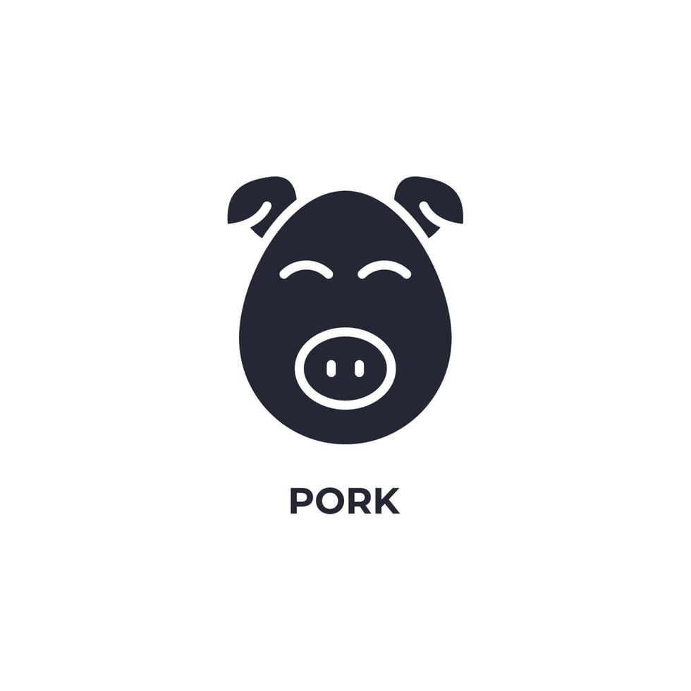 Vector sign of pork symbol is isolated on a white background. icon color editable.