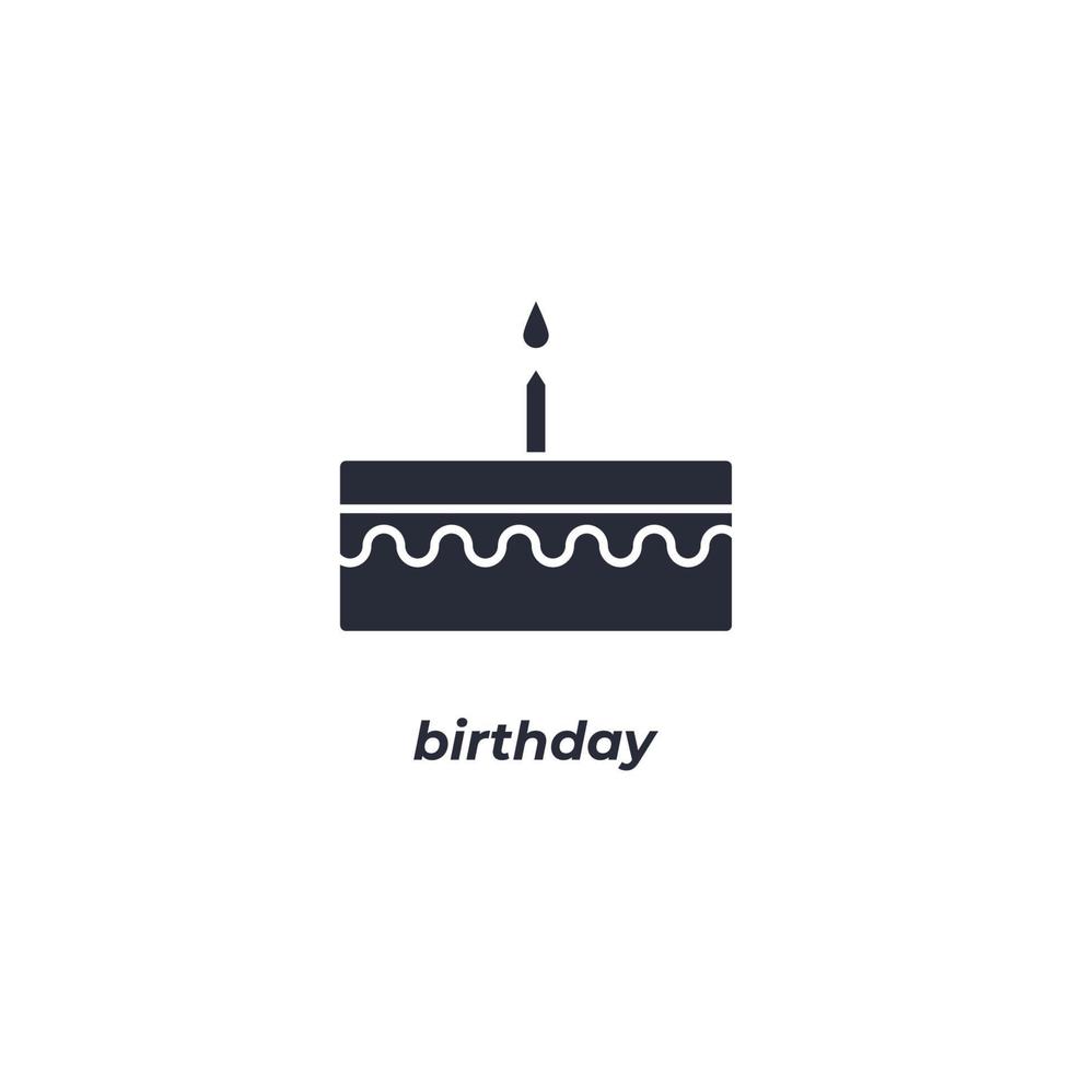 Vector sign of birthday symbol is isolated on a white background. icon color editable.