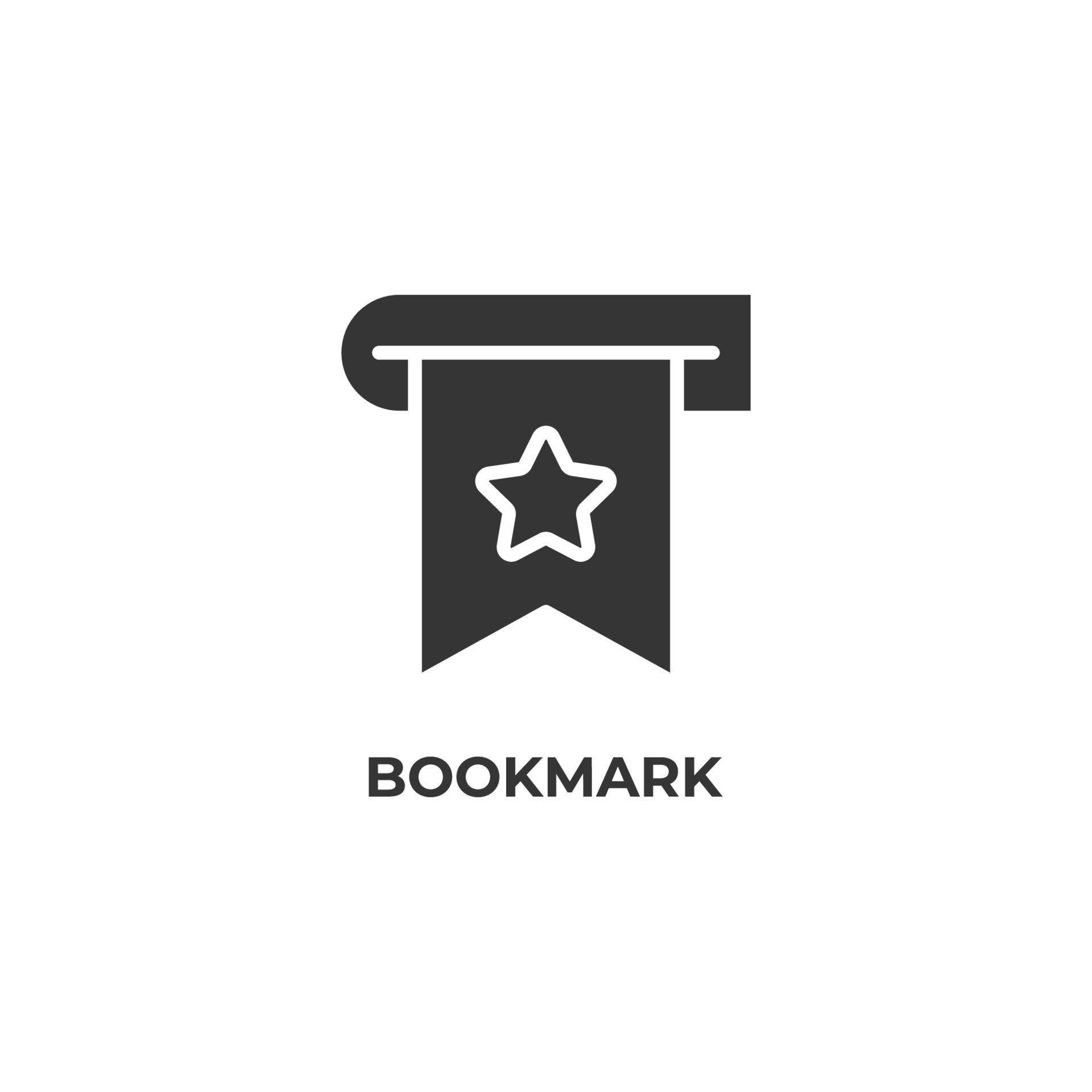 Vector sign of bookmark symbol is isolated on a white background. icon