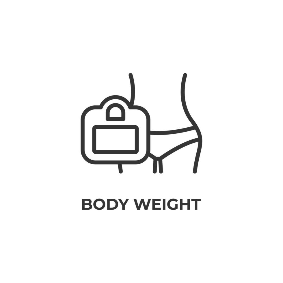 Vector sign of body weight symbol is isolated on a white background. icon color editable.