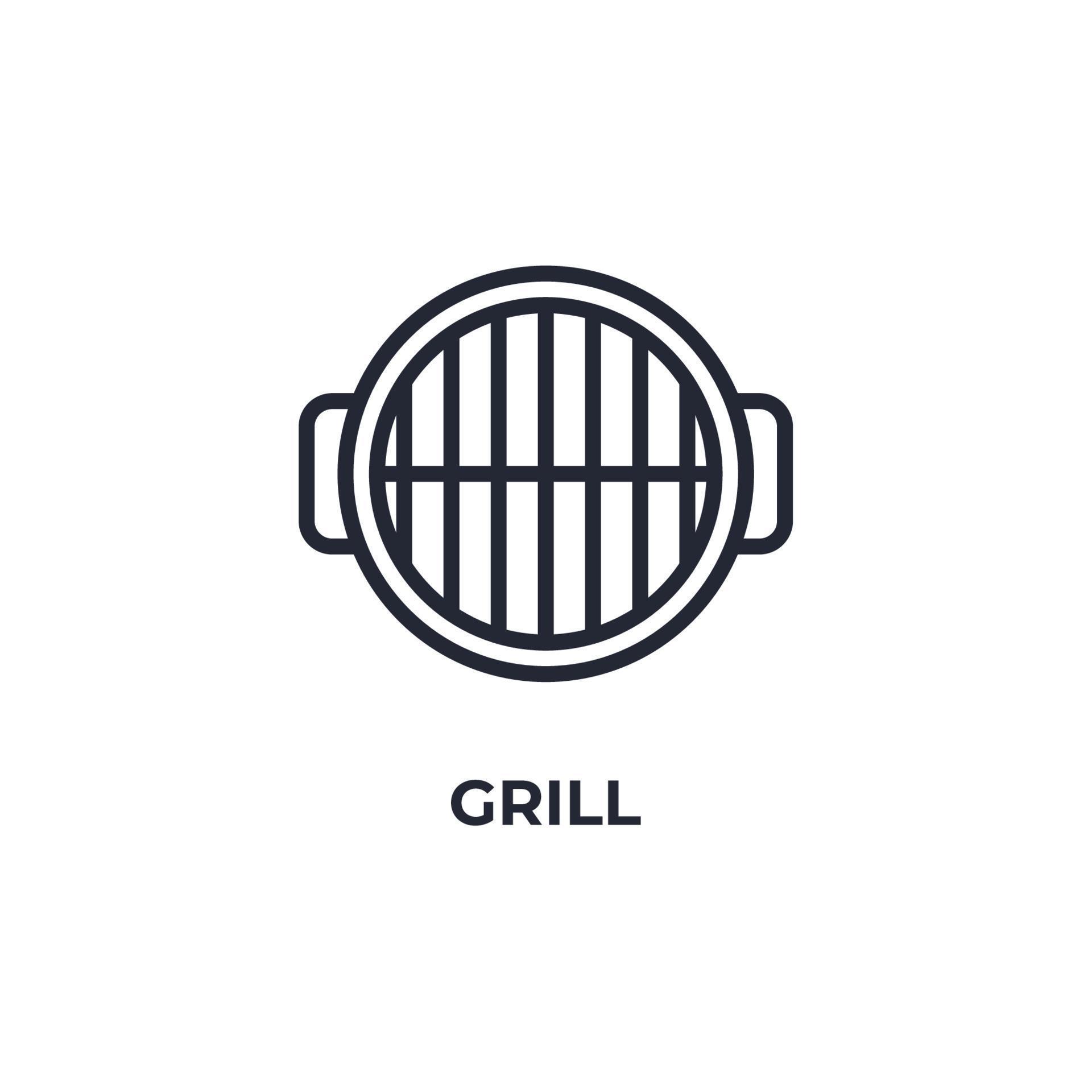 Vector sign of grill symbol is isolated on a white background. icon