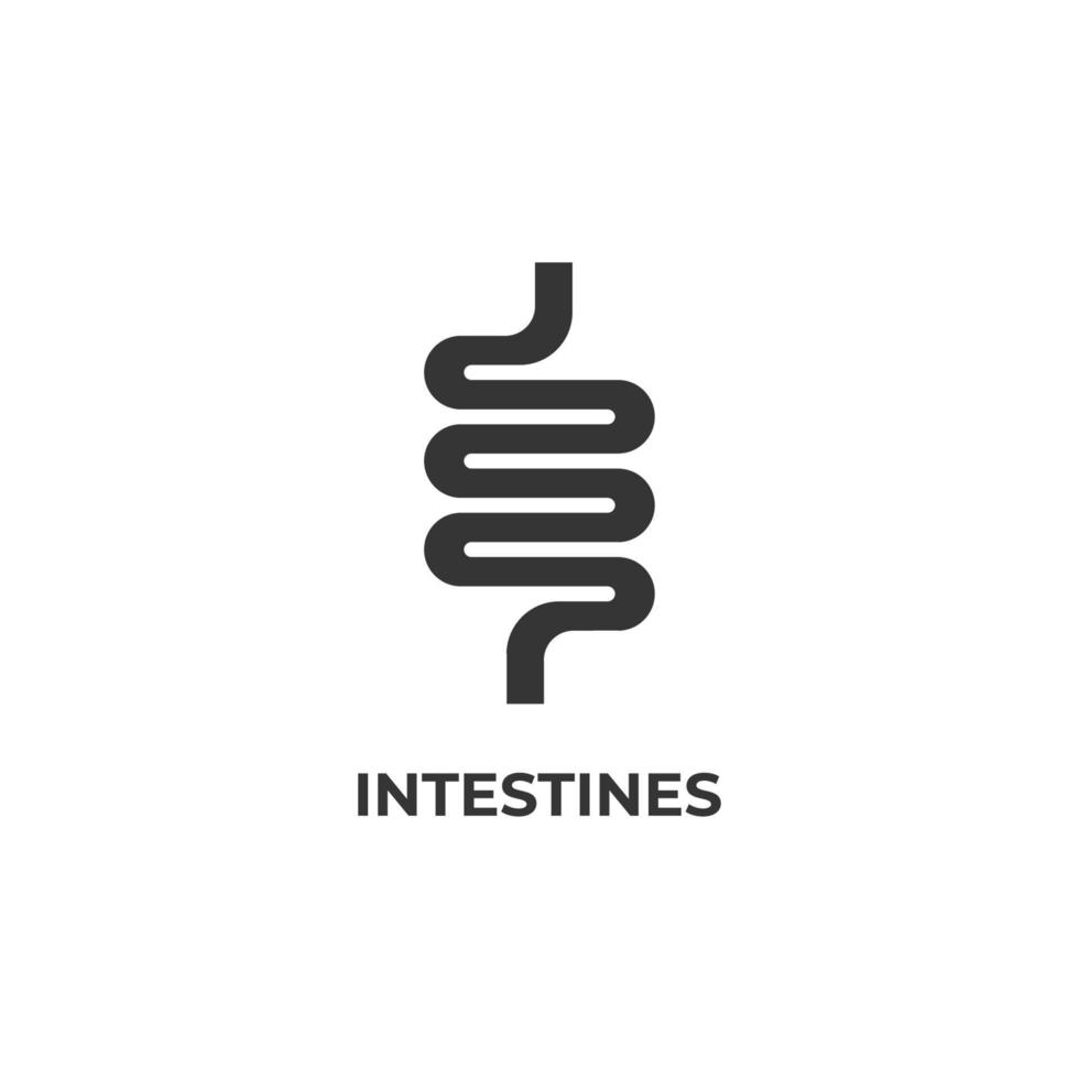 Vector sign of intestines symbol is isolated on a white background. icon color editable.