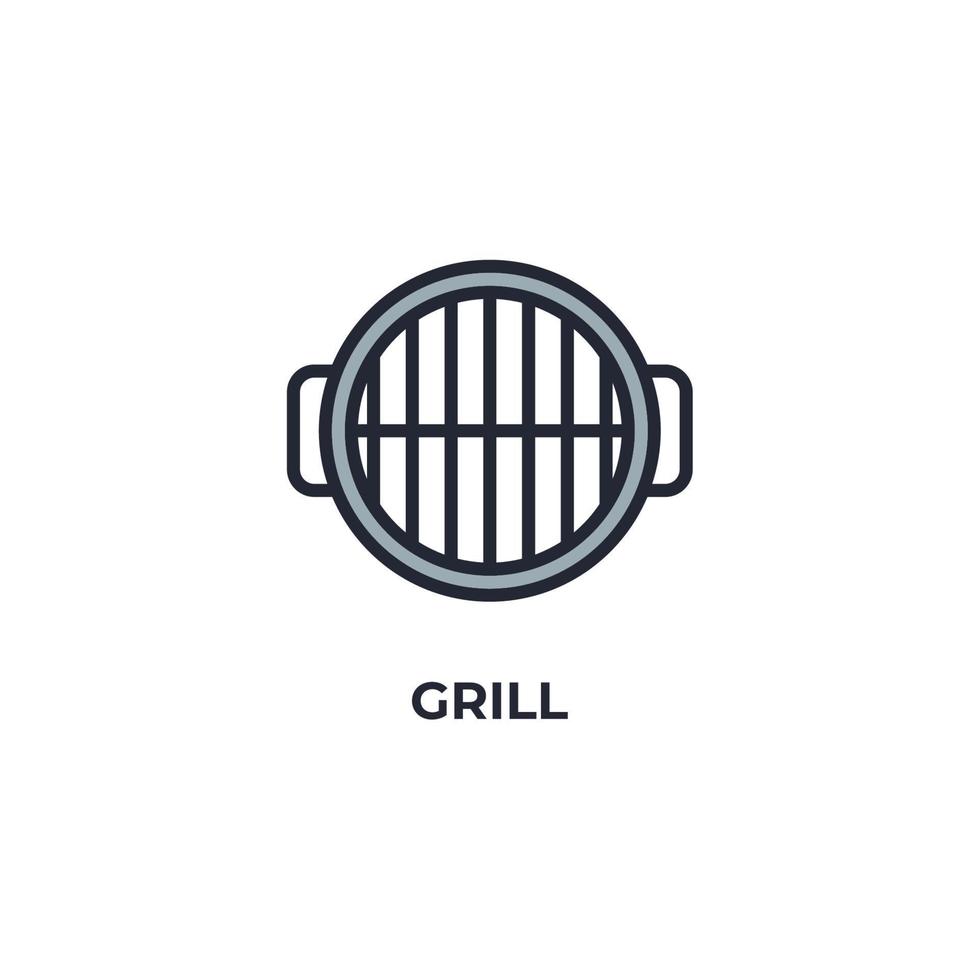 grill vector icon. Colorful flat design vector illustration. Vector graphics