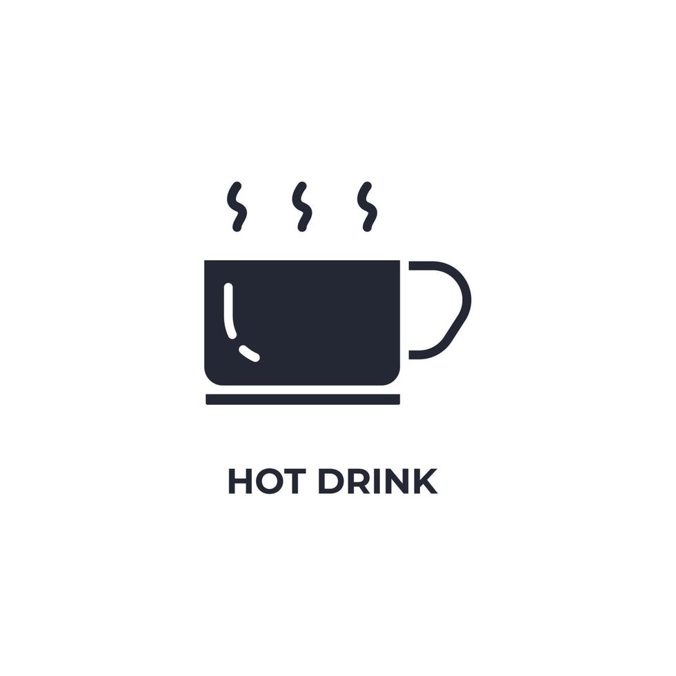 Vector sign of hot drink symbol is isolated on a white background. icon color editable.