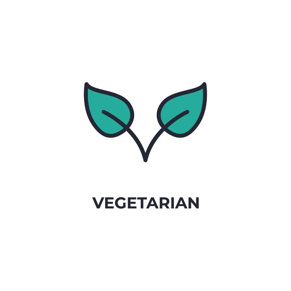 vegetarian vector icon. Colorful flat design vector illustration. Vector graphics
