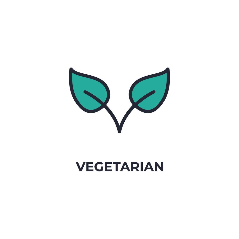 icono de vector vegetariano. Ilustración de vector de diseño plano colorido. gráficos vectoriales