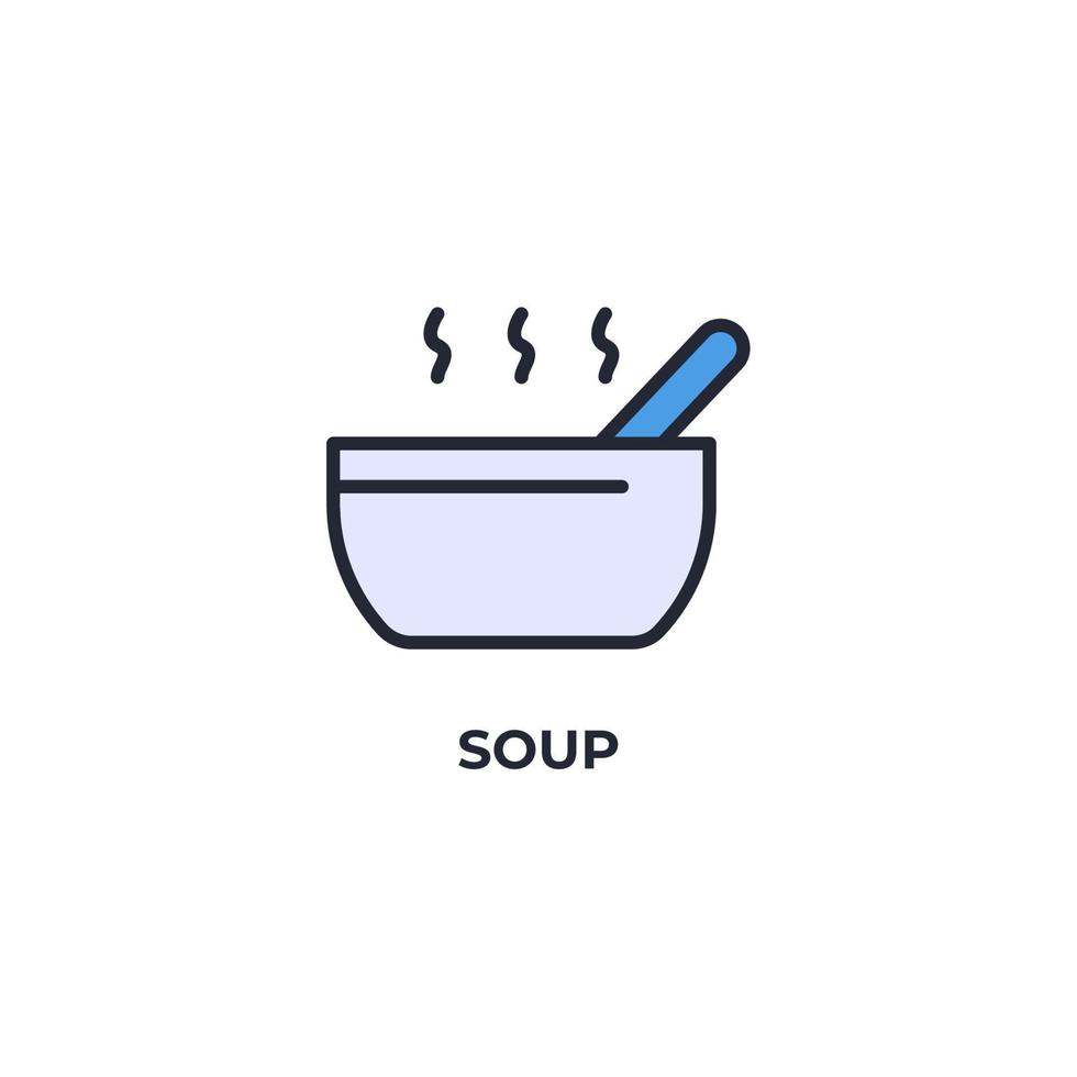 icono de vector de sopa. Ilustración de vector de diseño plano colorido. gráficos vectoriales