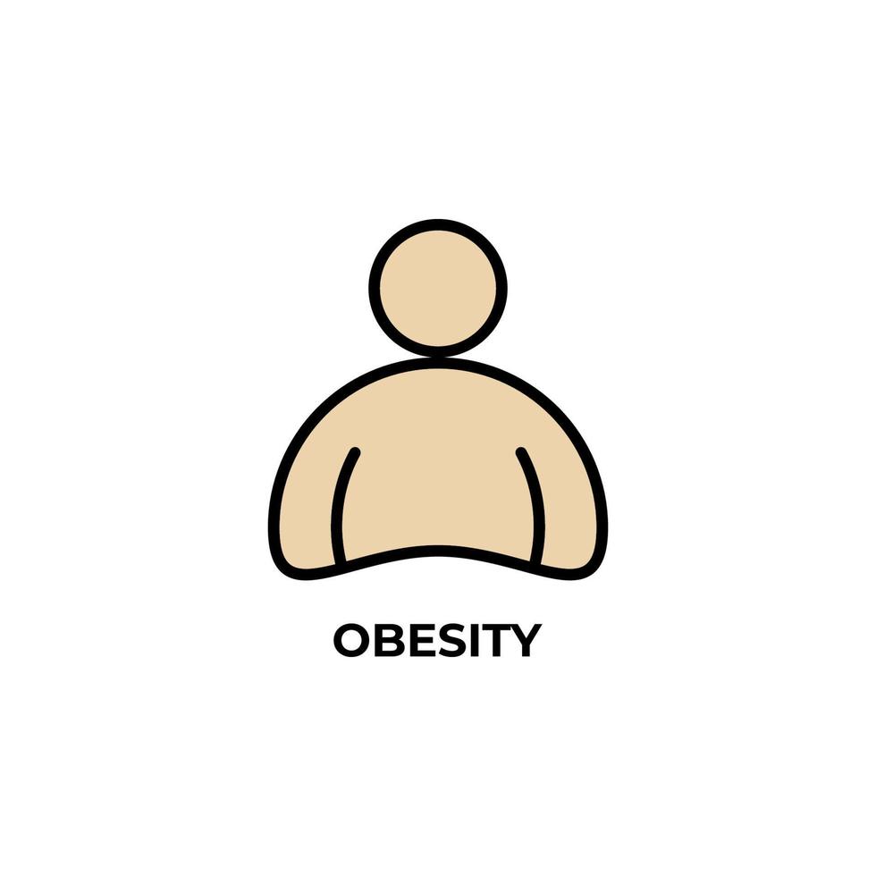 obesity vector icon. Colorful flat design vector illustration. Vector graphics