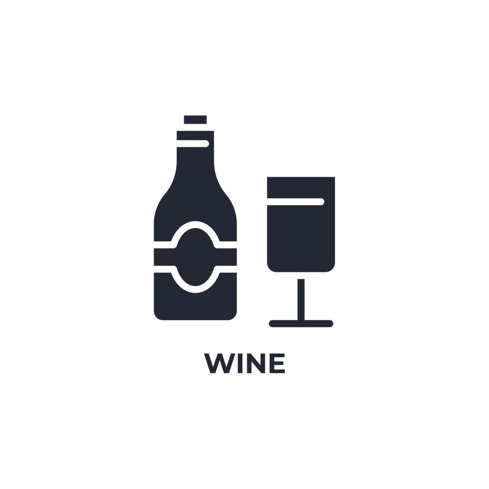 el signo vectorial del símbolo del vino está aislado en un fondo blanco. color de icono editable. vector