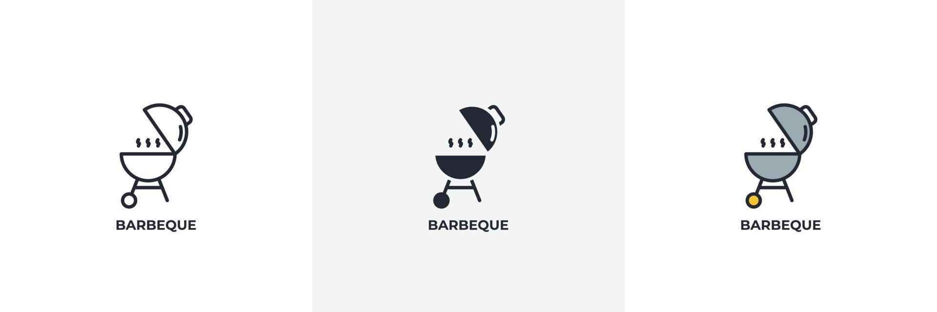 barbeque icon. Line, solid and filled outline colorful version, outline and filled vector sign. Idea Symbol, logo illustration. Vector graphics