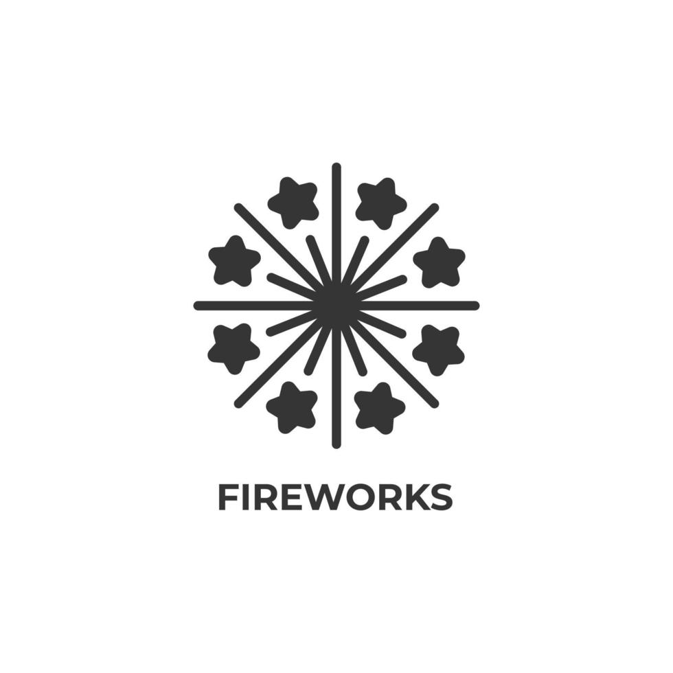 Vector sign of fireworks symbol is isolated on a white background. icon color editable.