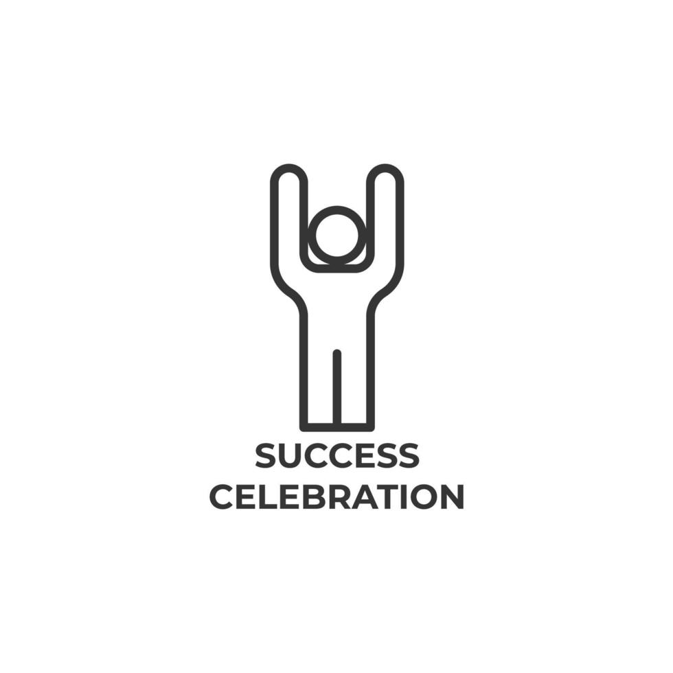 Vector sign of success celebration symbol is isolated on a white background. icon color editable.