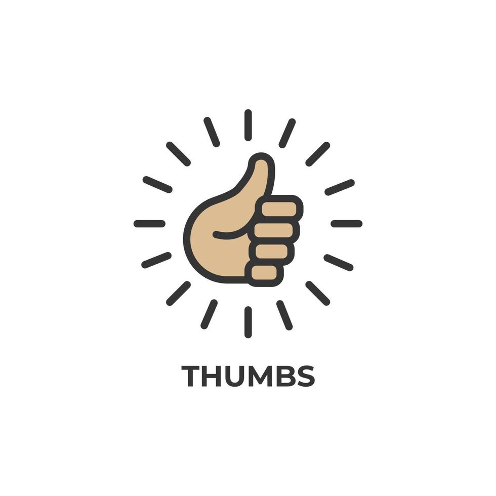 Vector sign of thumbs symbol is isolated on a white background. icon color editable.
