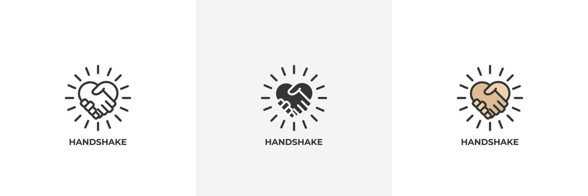 handshake icon. Line, solid and filled outline colorful version, outline and filled vector sign. Idea Symbol, logo illustration. Vector graphics