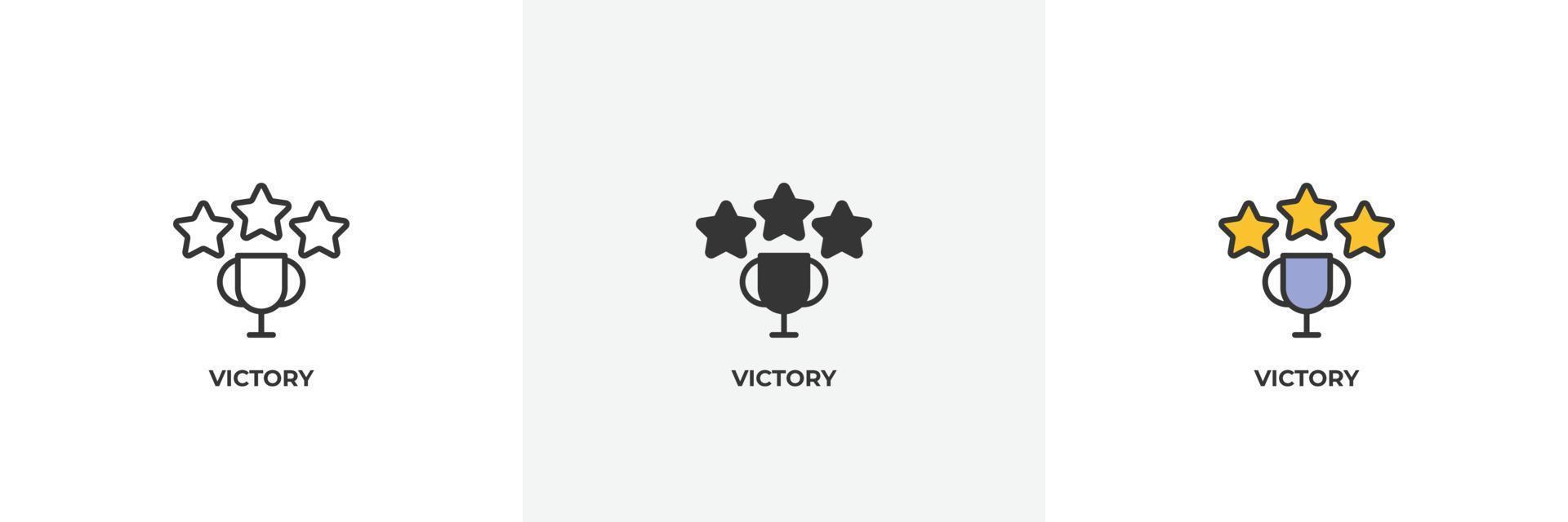 victory icon. Line, solid and filled outline colorful version, outline and filled vector sign. Idea Symbol, logo illustration. Vector graphics
