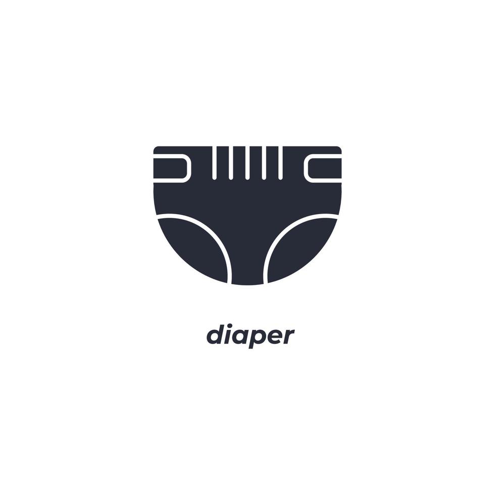 Vector sign of diaper symbol is isolated on a white background. icon color editable.