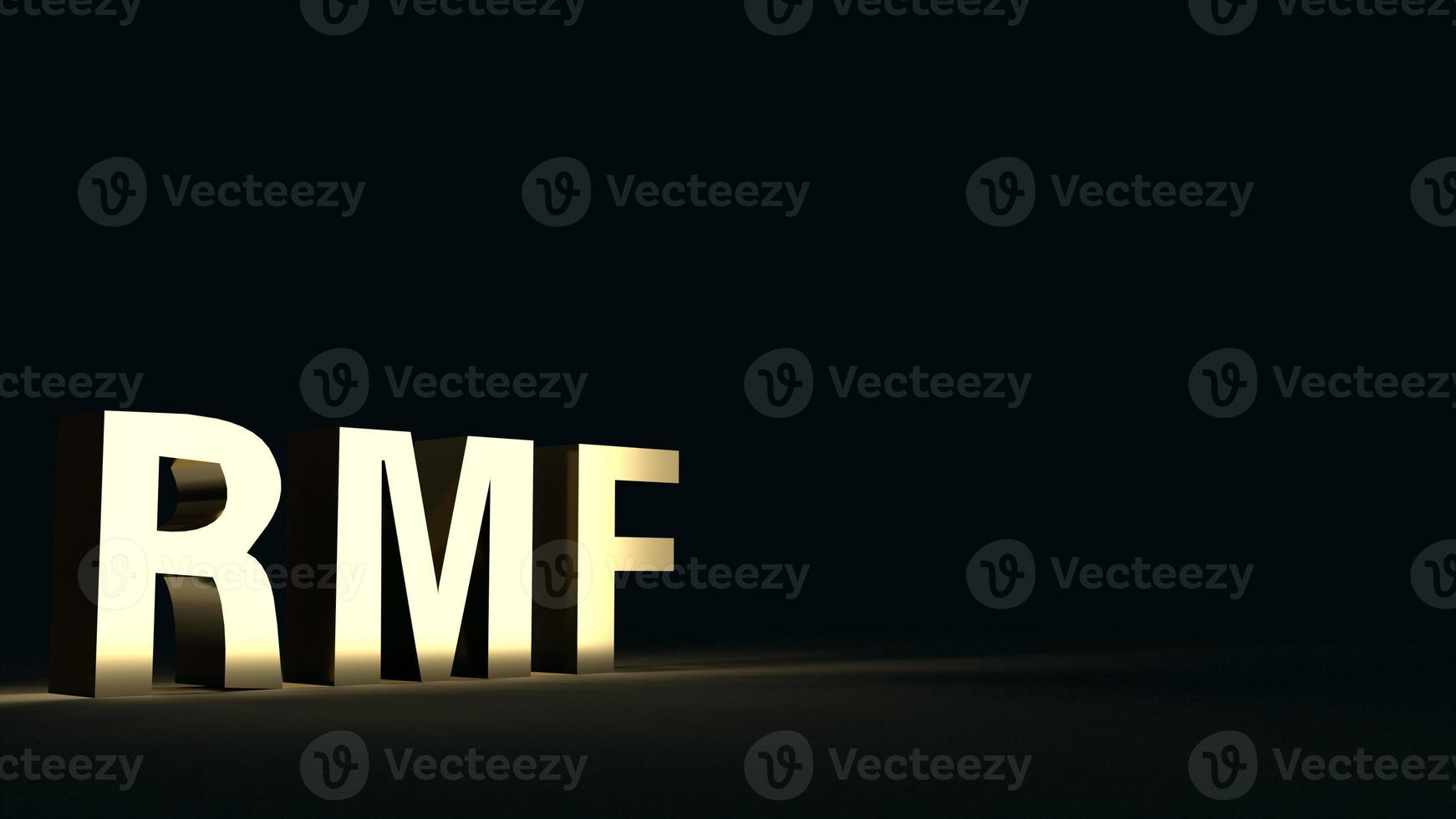 rmf text in dark tone  3d rendering for business content. photo