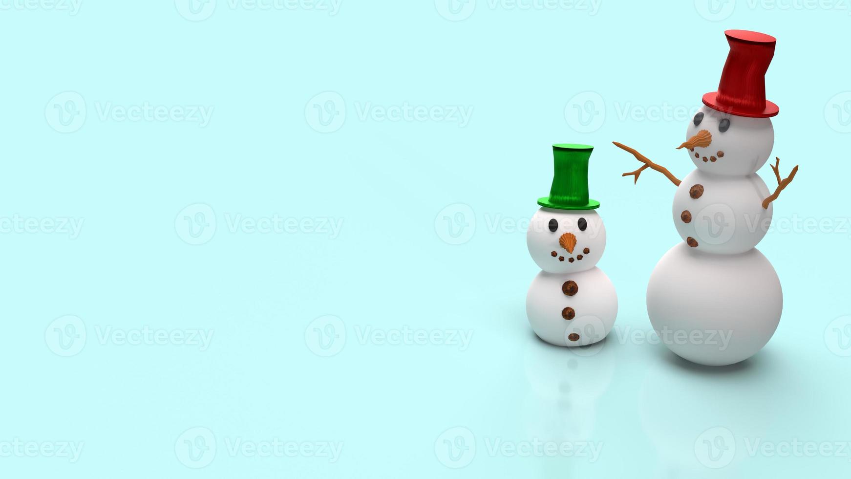 snowman on blue background for Christmas content 3d rendering. photo