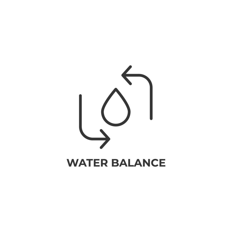Vector sign of water balance symbol is isolated on a white background. icon color editable.
