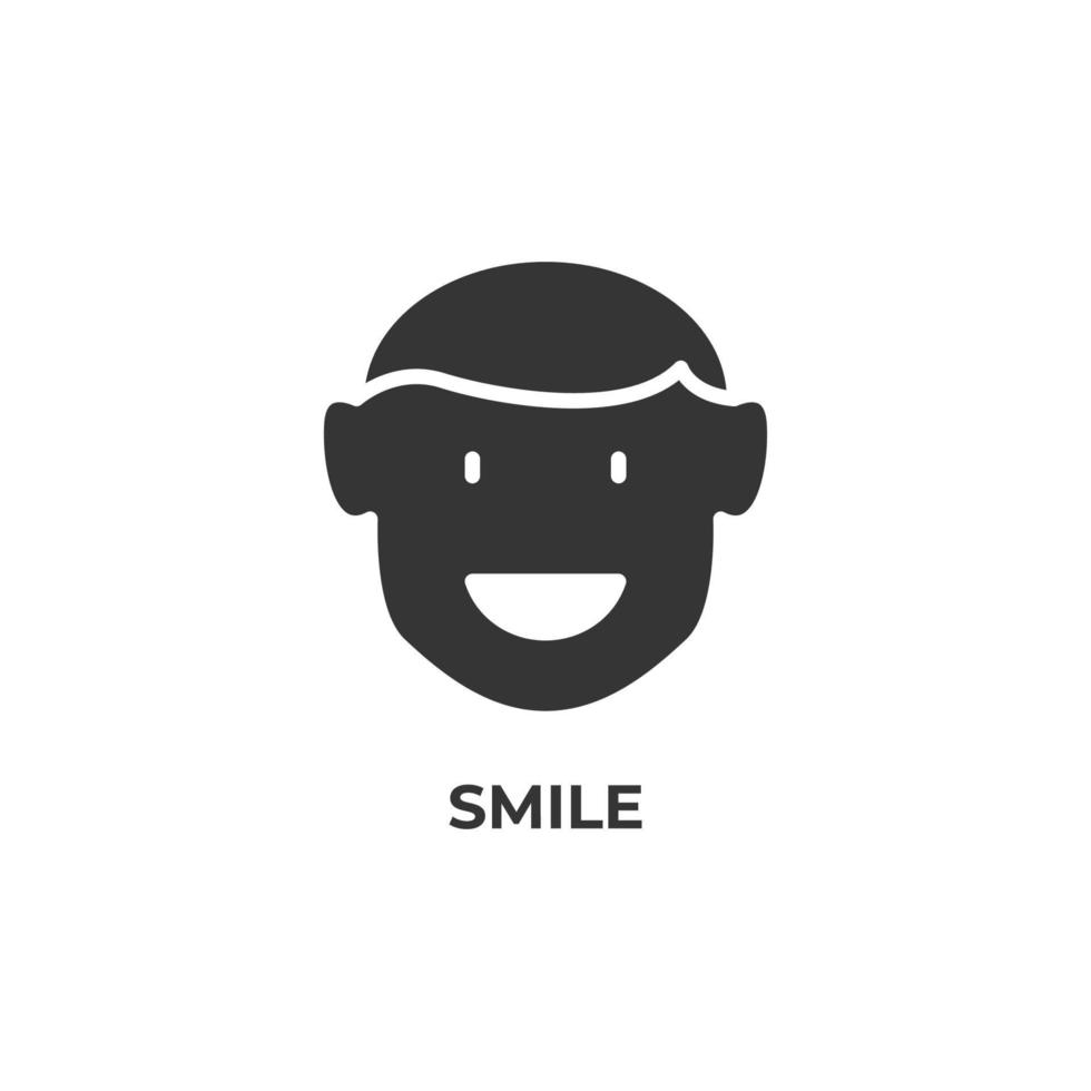 Vector sign of smile symbol is isolated on a white background. icon color editable.