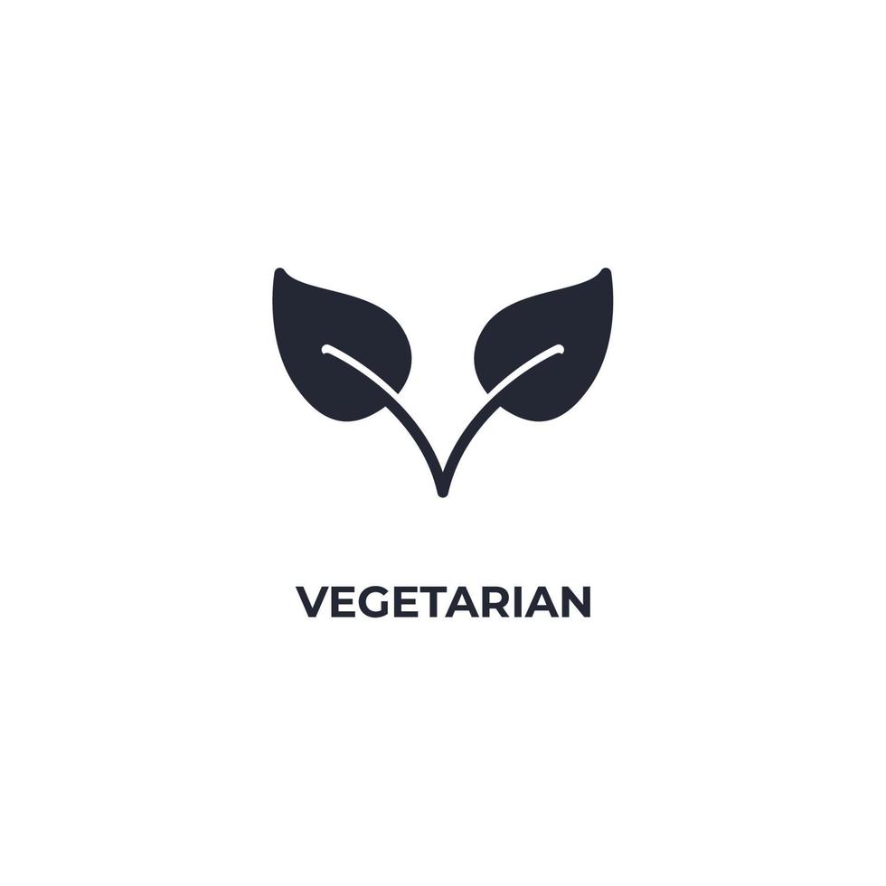 Vector sign of vegetarian symbol is isolated on a white background. icon color editable.