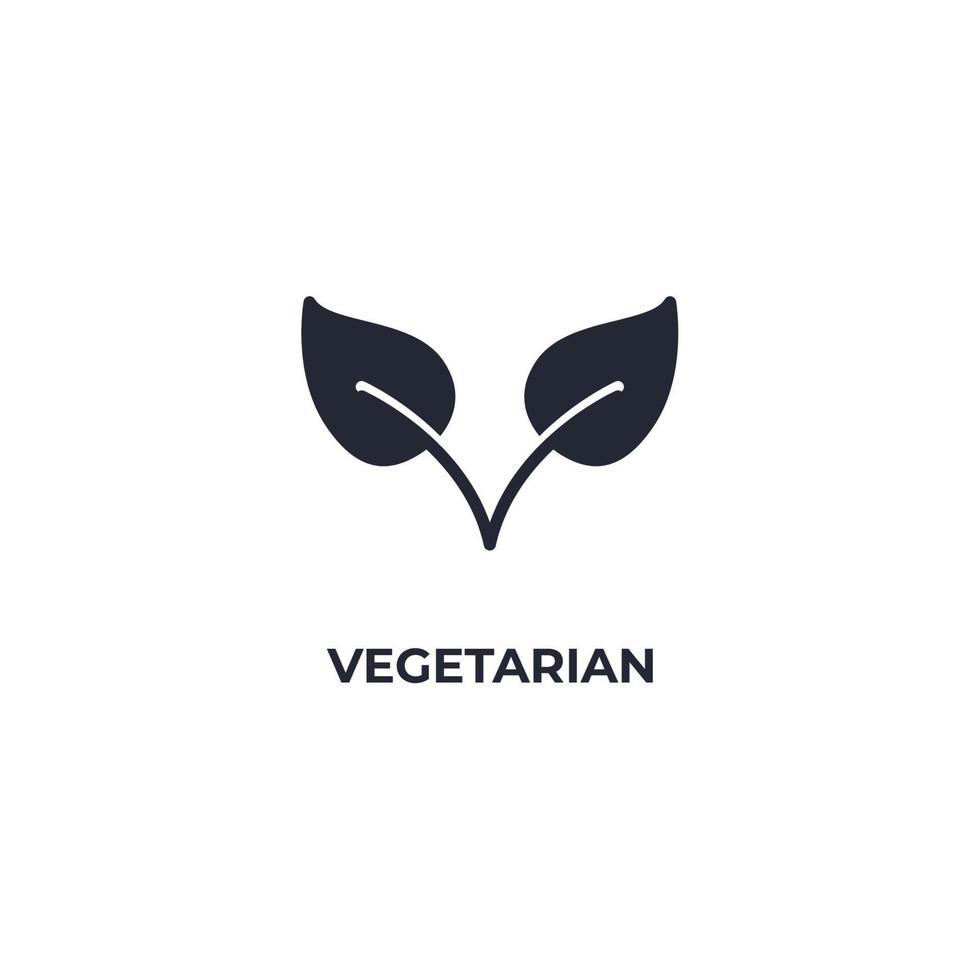 el signo vectorial del símbolo vegetariano está aislado en un fondo blanco. color de icono editable. vector