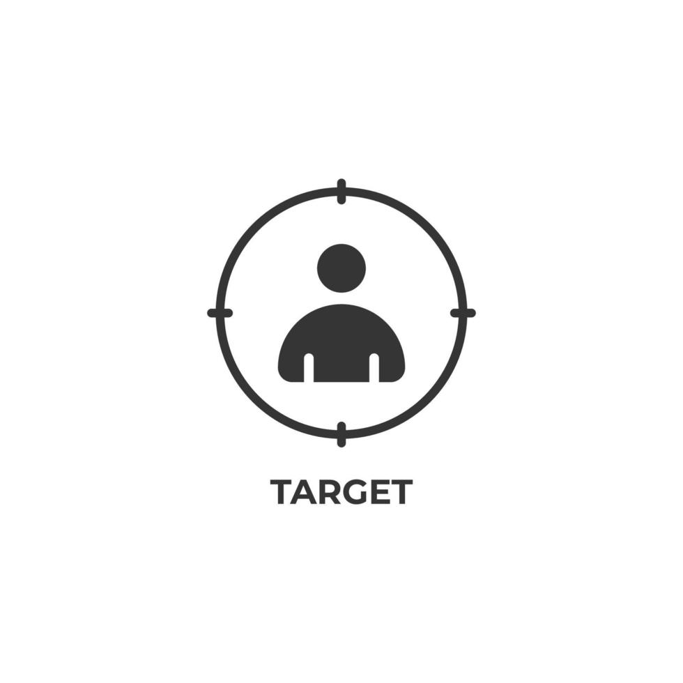 Vector sign of target symbol is isolated on a white background. icon color editable.