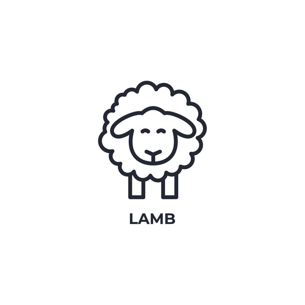 Vector sign of lamb symbol is isolated on a white background. icon color editable.