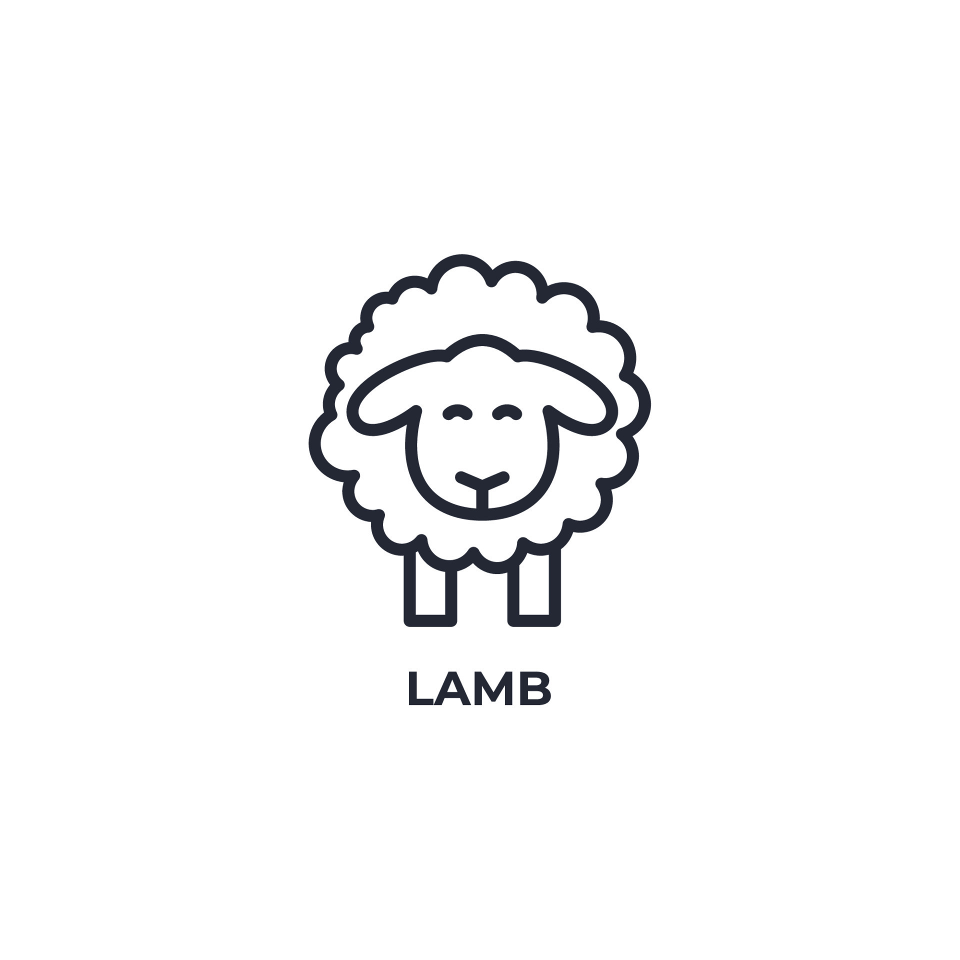Vector sign of lamb symbol is isolated on a white background. icon