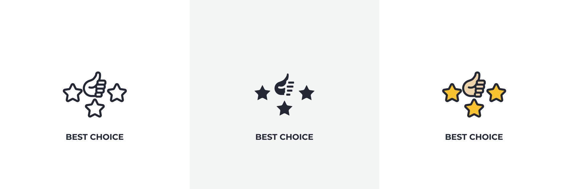 best choice icon. Line, solid and filled outline colorful version, outline and filled vector sign. Idea Symbol, logo illustration. Vector graphics
