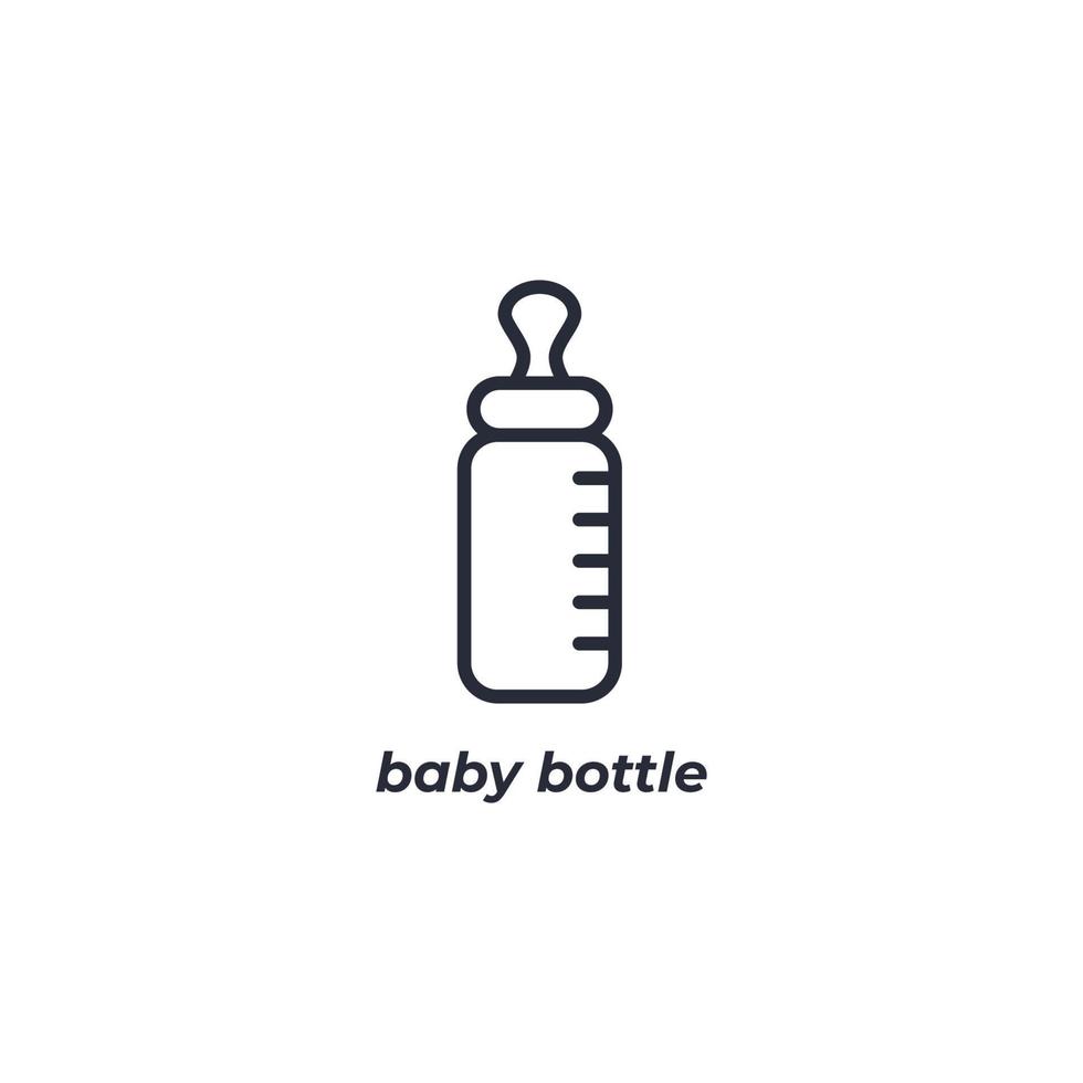 Vector sign of baby bottle symbol is isolated on a white background. icon color editable.