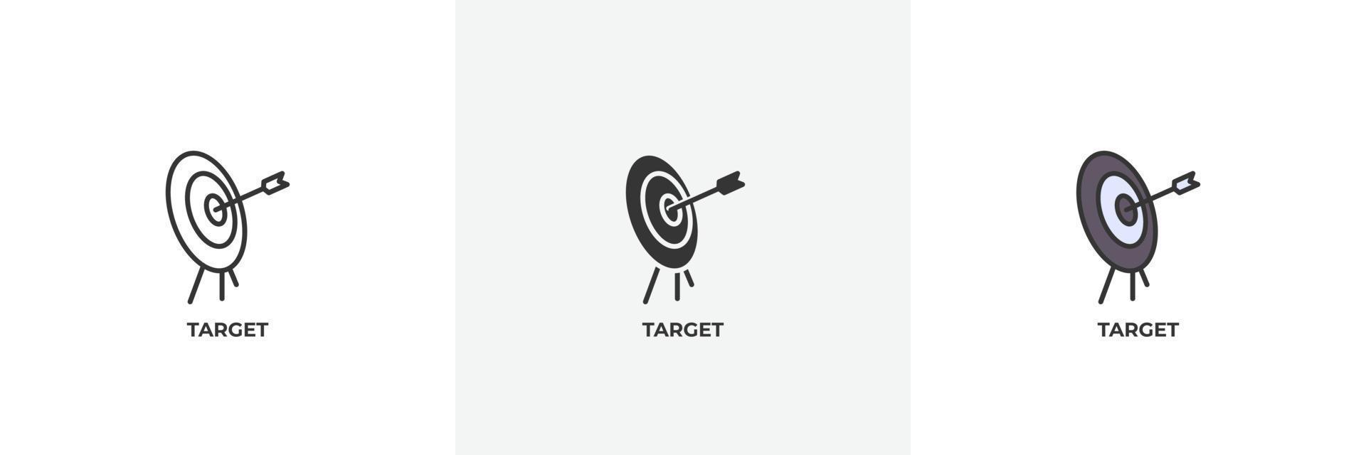 target icon. Line, solid and filled outline colorful version, outline and filled vector sign. Idea Symbol, logo illustration. Vector graphics