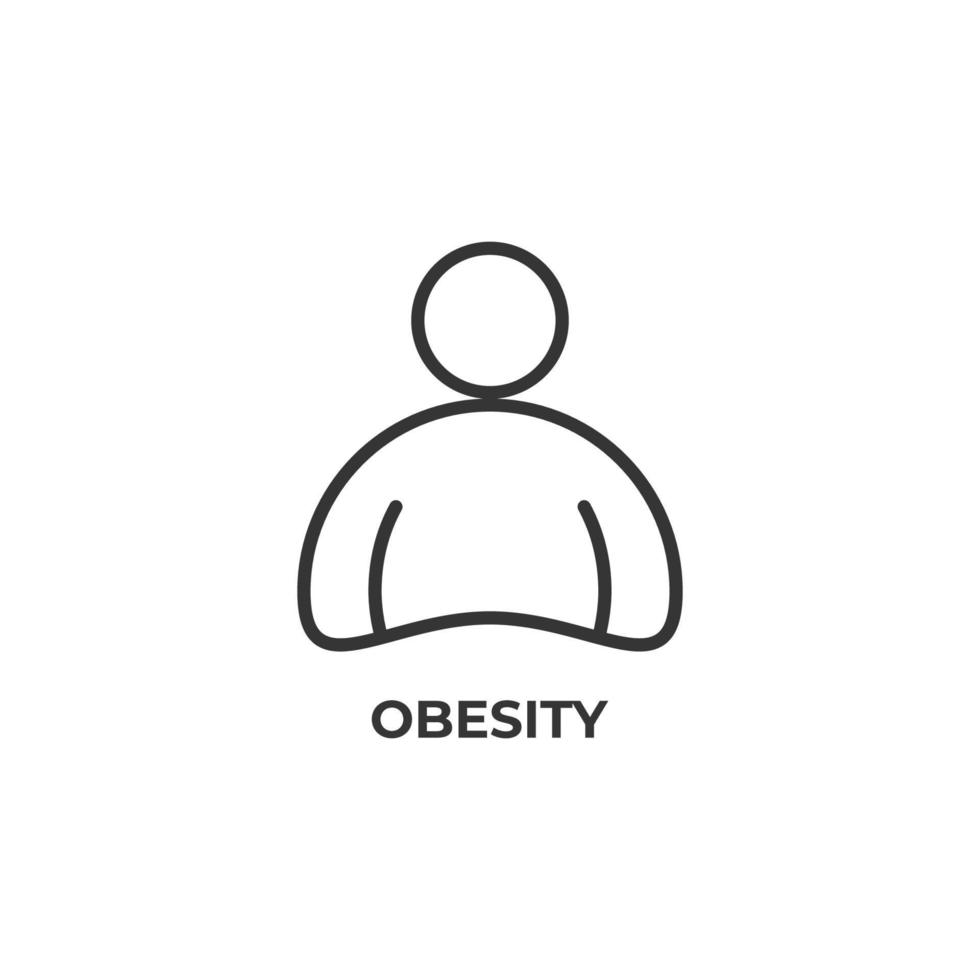 Vector sign of obesity symbol is isolated on a white background. icon color editable.