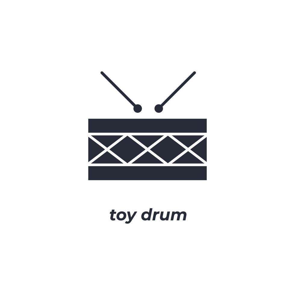Vector sign of toy drum symbol is isolated on a white background. icon color editable.