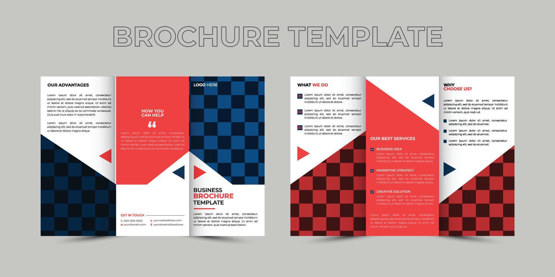 Trifold Brochure, Corporate, Agency, Creative, Marketing,Template, Print, A4, Vector