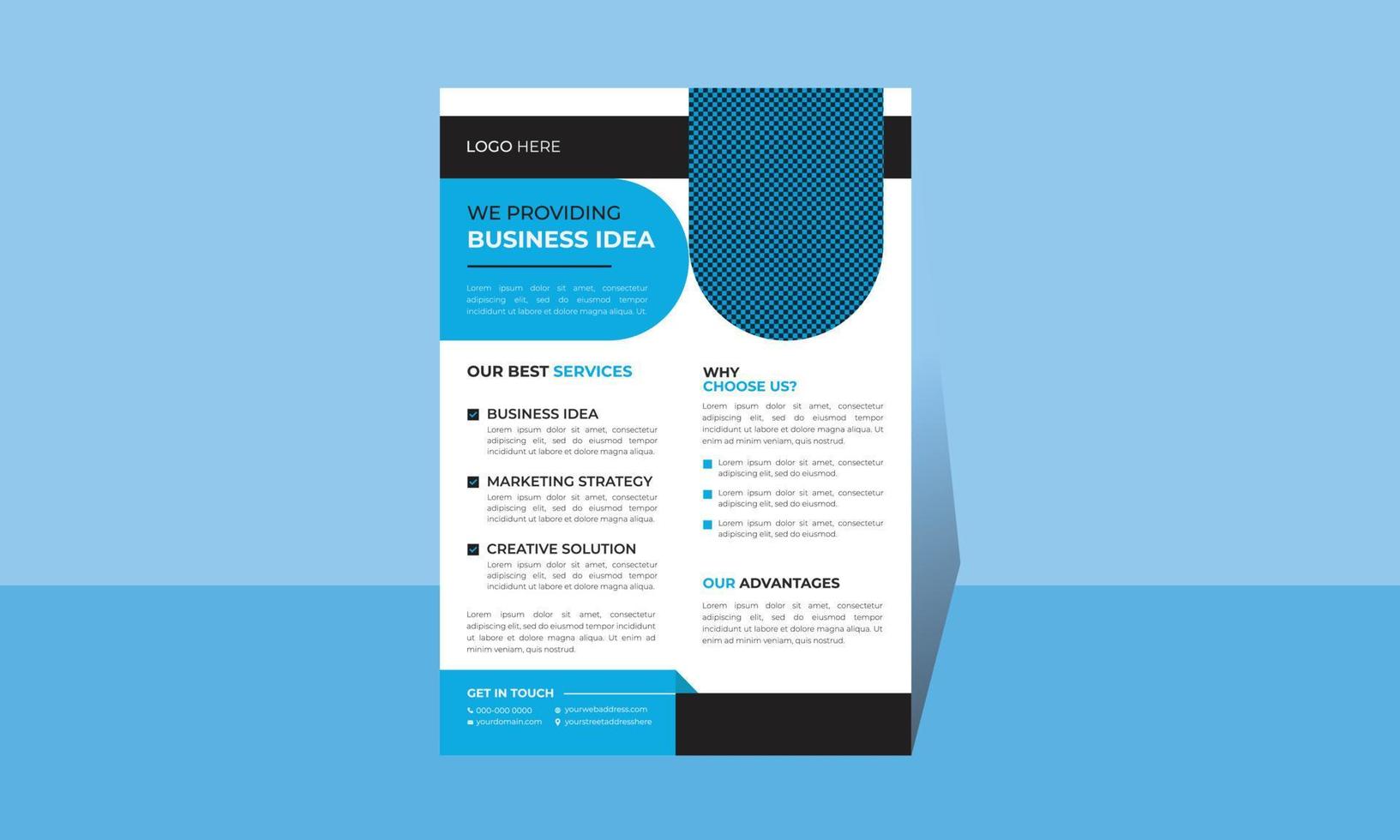 Business Flyer, Corporate, Agency, Creative, Marketing,Template, Print, A4, Vector
