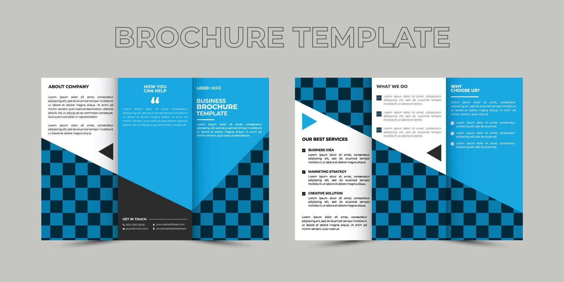 Trifold Brochure, Corporate, Agency, Creative, Marketing,Template, Print, A4, Vector