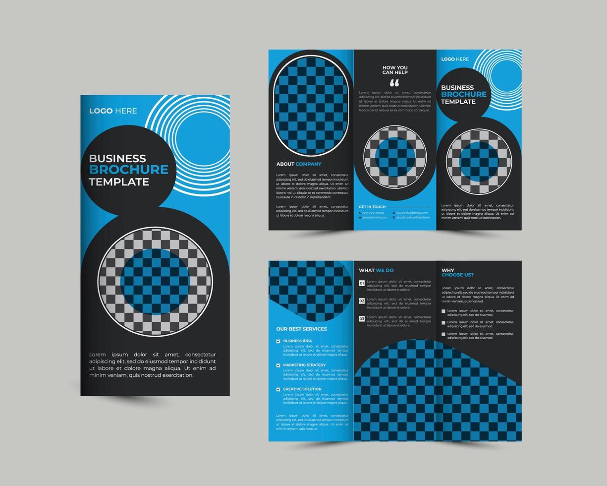 Trifold Brochure, Corporate, Agency, Creative, Marketing,Template, Print, A4, Vector
