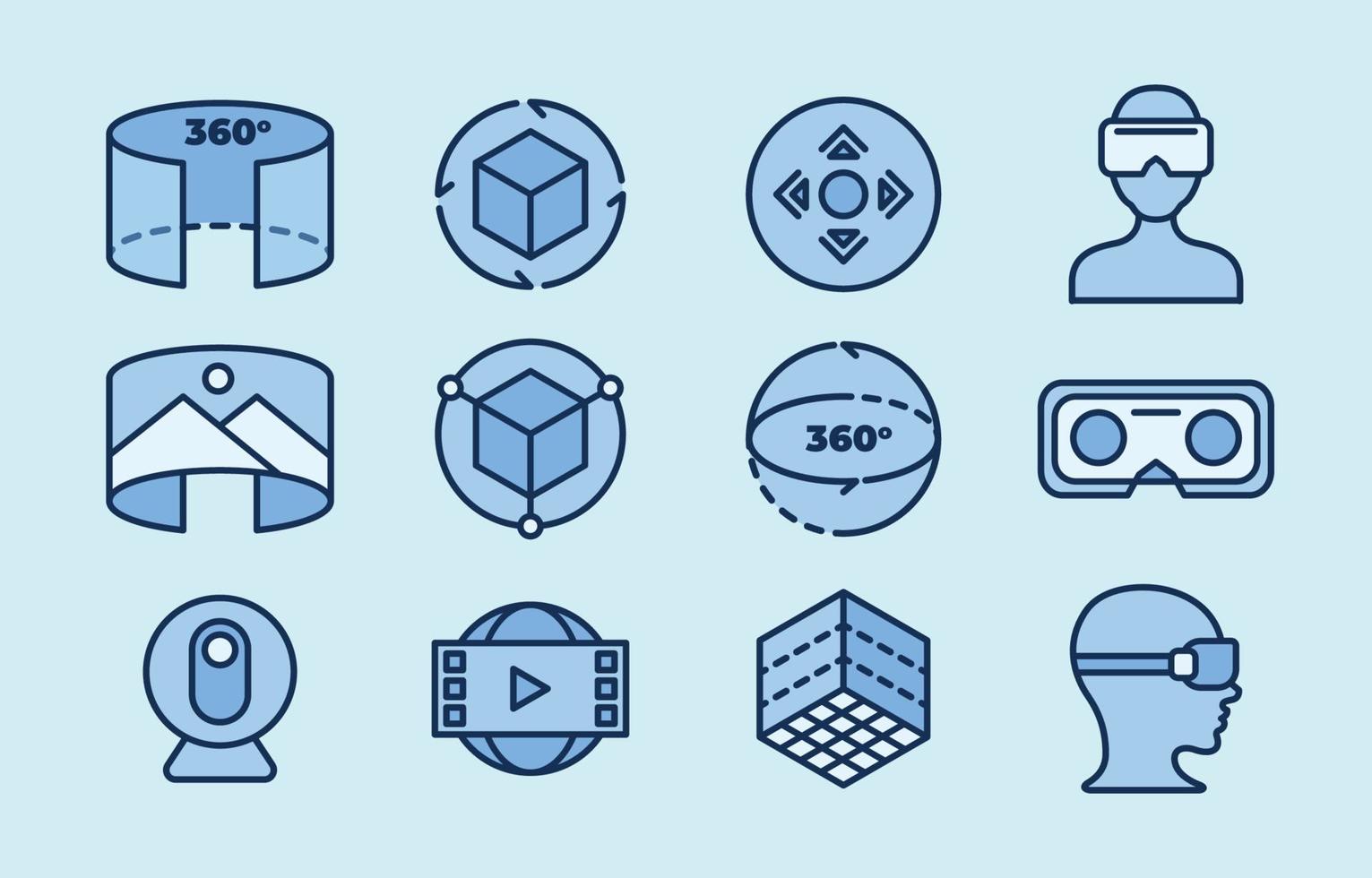 Set of 360 Degrees Icon vector