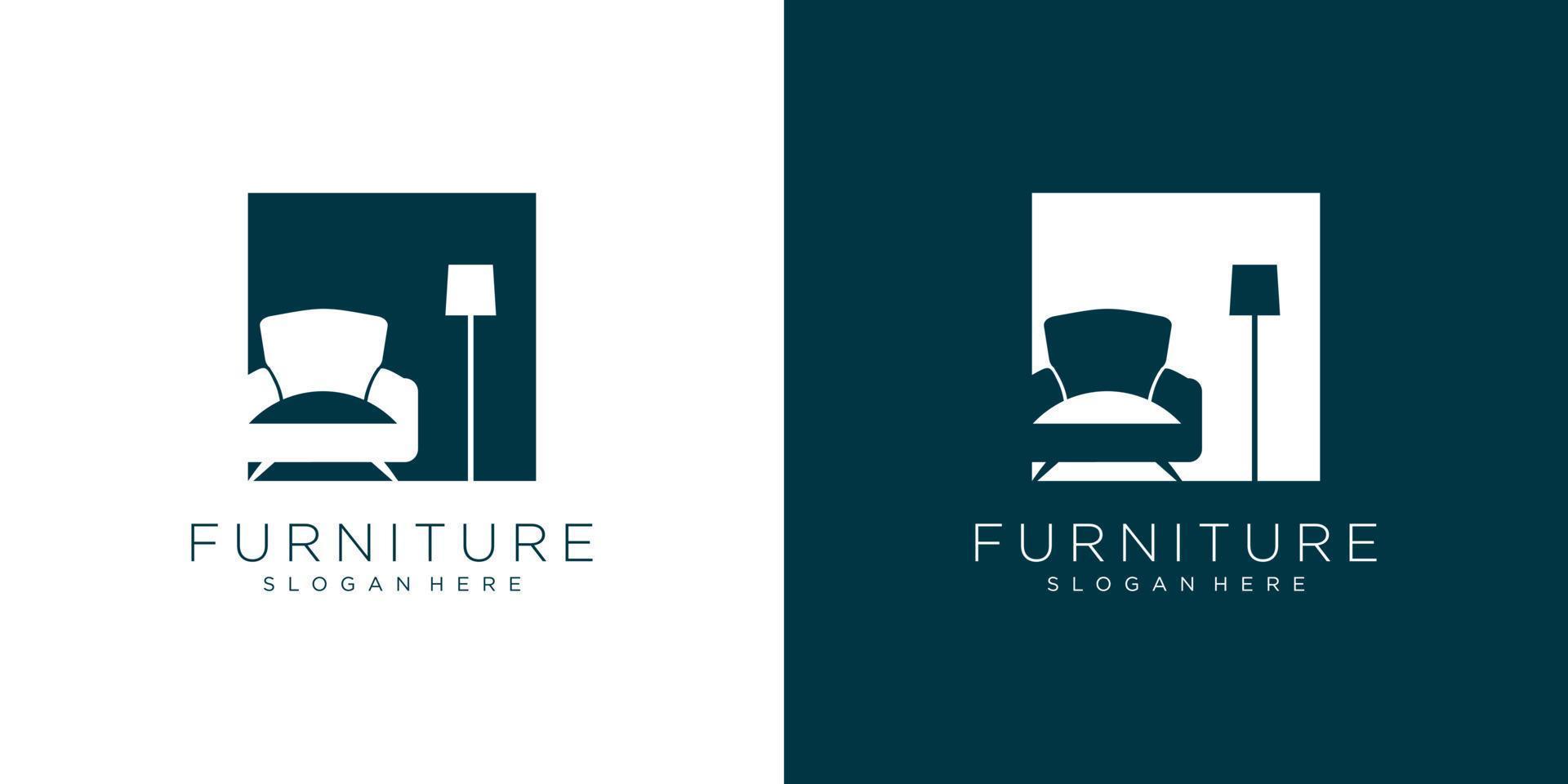 Furniture logo design vector with creative modern concept style