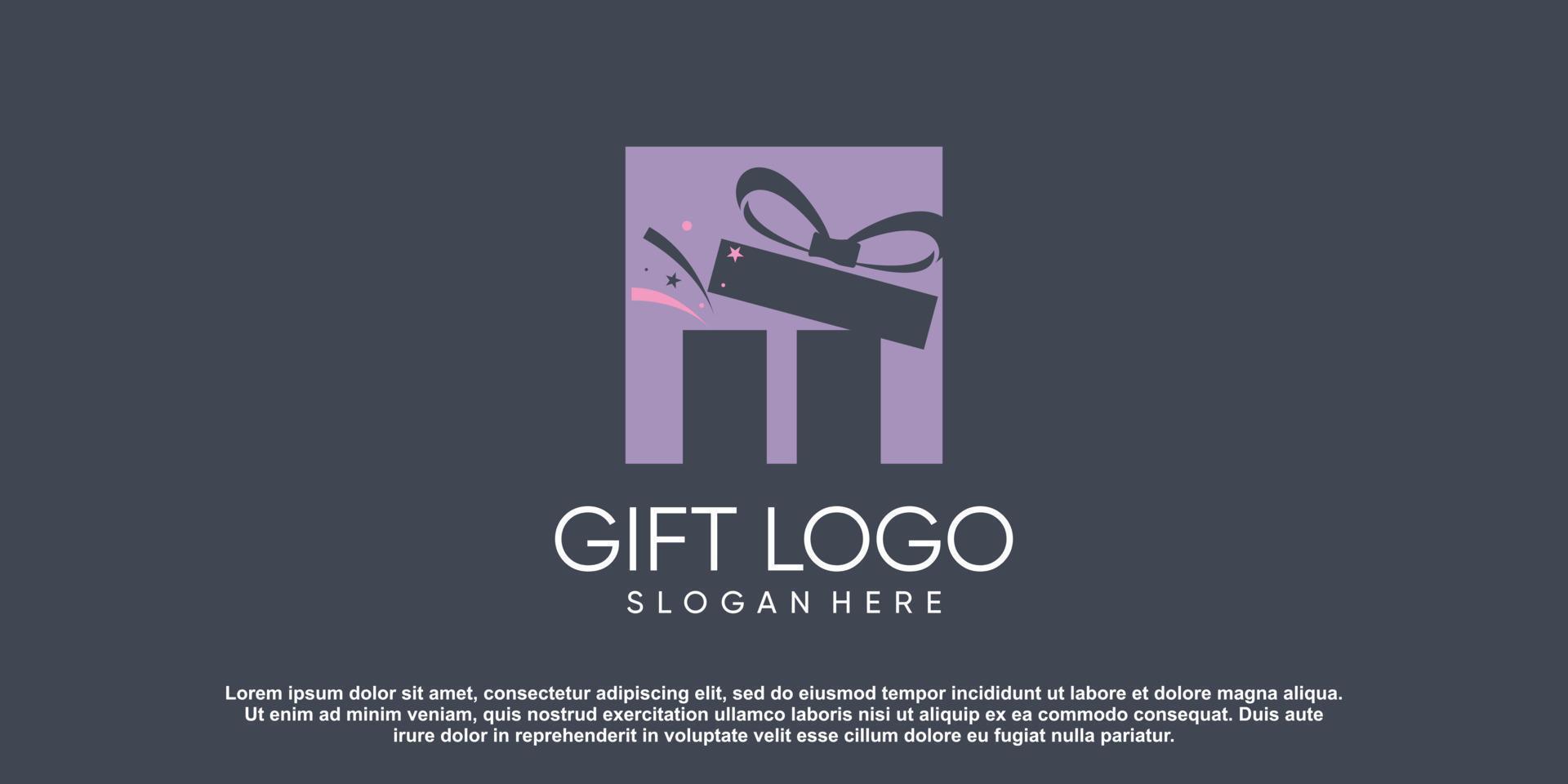 vector de diseño de logotipo de regalo con estilo de concepto moderno creativo