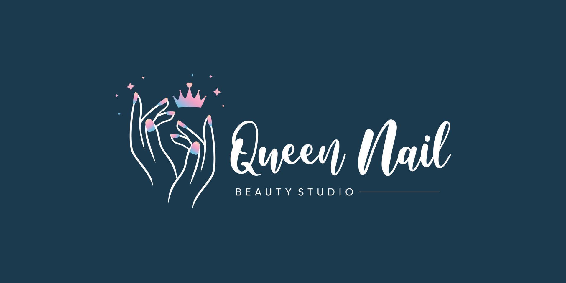 Nail polish logo design icon vector with unique element concept Premium Vector